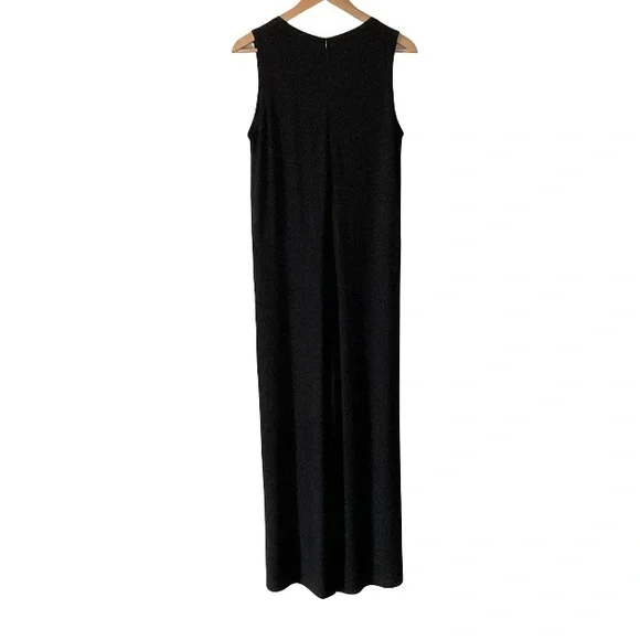 Eileen Fisher Sleeveless V-neck Black Viscose Jumpsuit, size XS - Picture 4 of 11